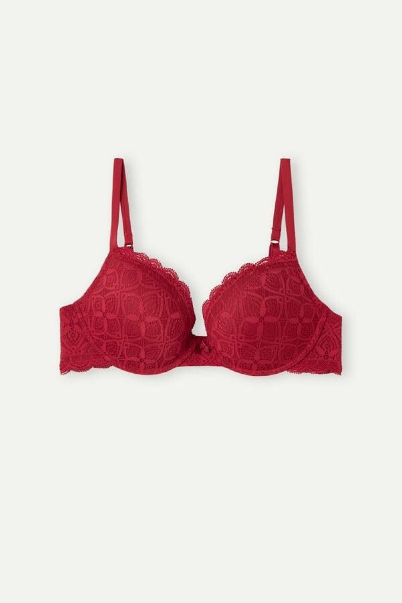 Intimissimi Elettra Super Push-up in Lace Ženske Grudnjaci Crvene | HR 1307PQC