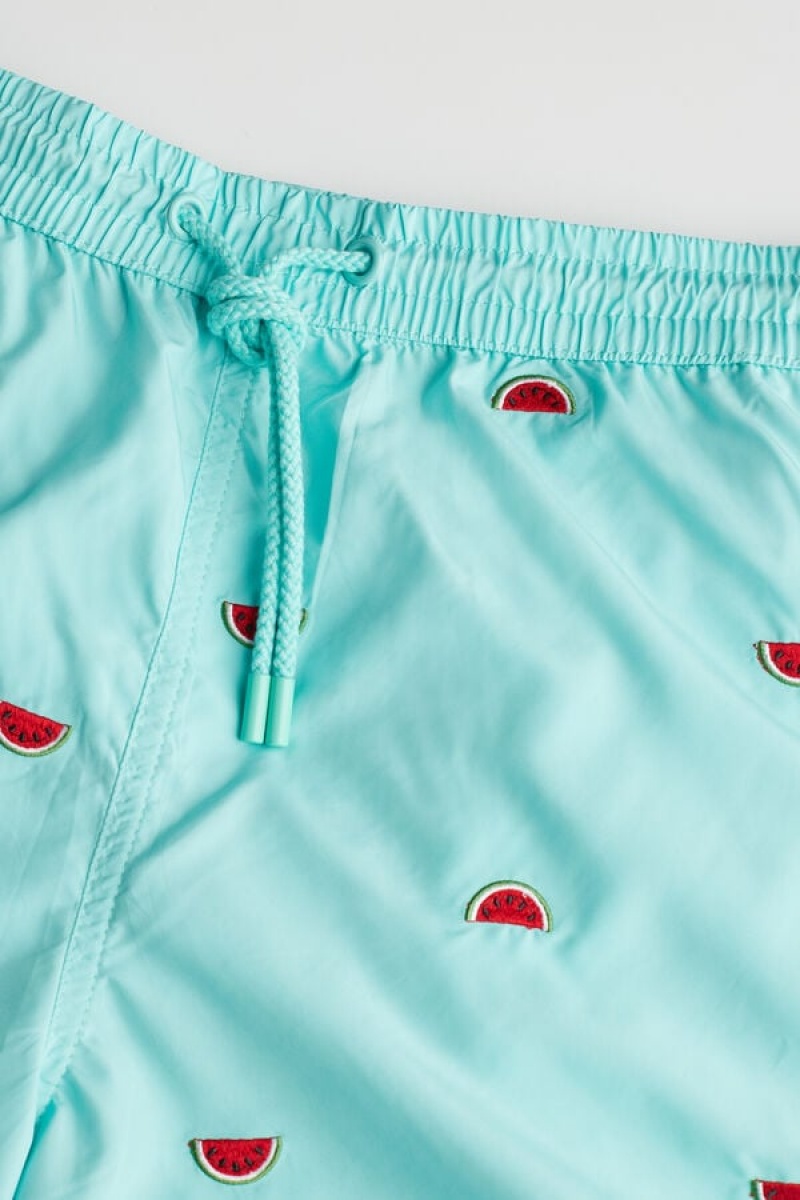 Intimissimi Embroidered Watermelon Muške Kupaće Hlače Svijetlo Tirkizne Zelene | HR 2729NBF