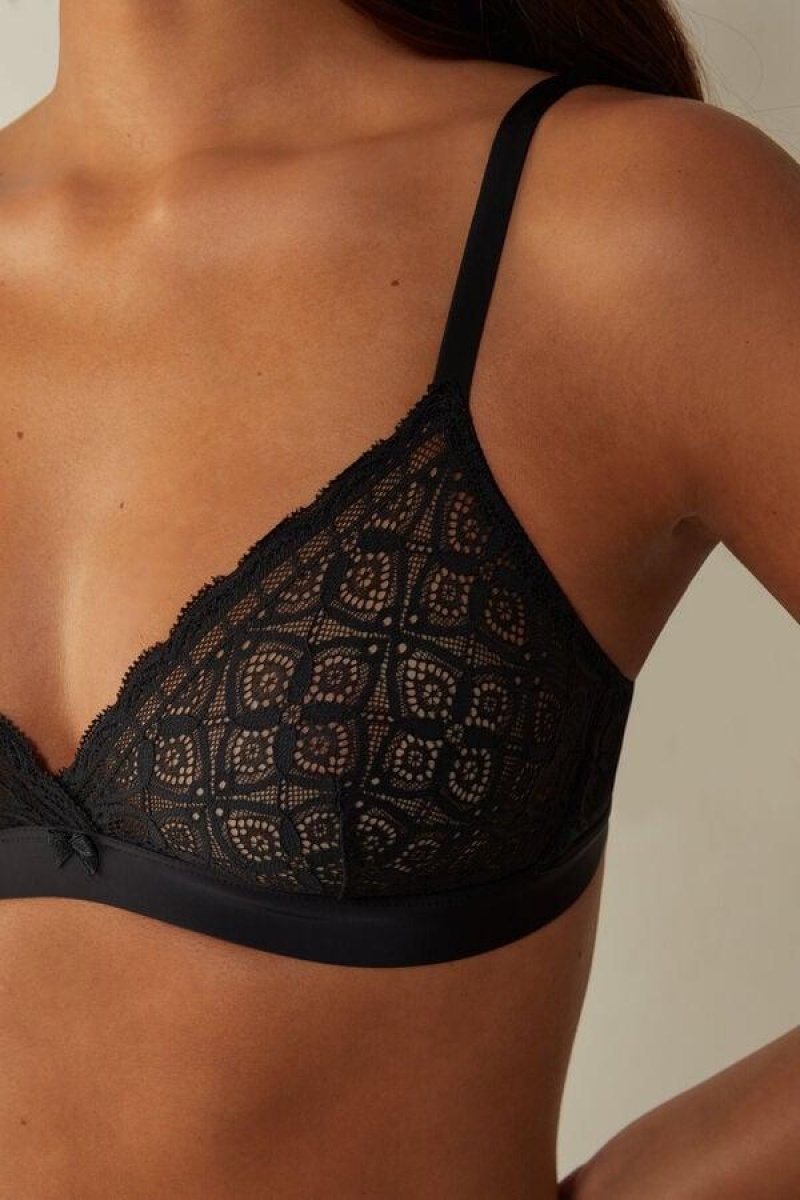 Intimissimi Emma Triangle in Lace Ženske Grudnjaci Crne | HR 1133KIR