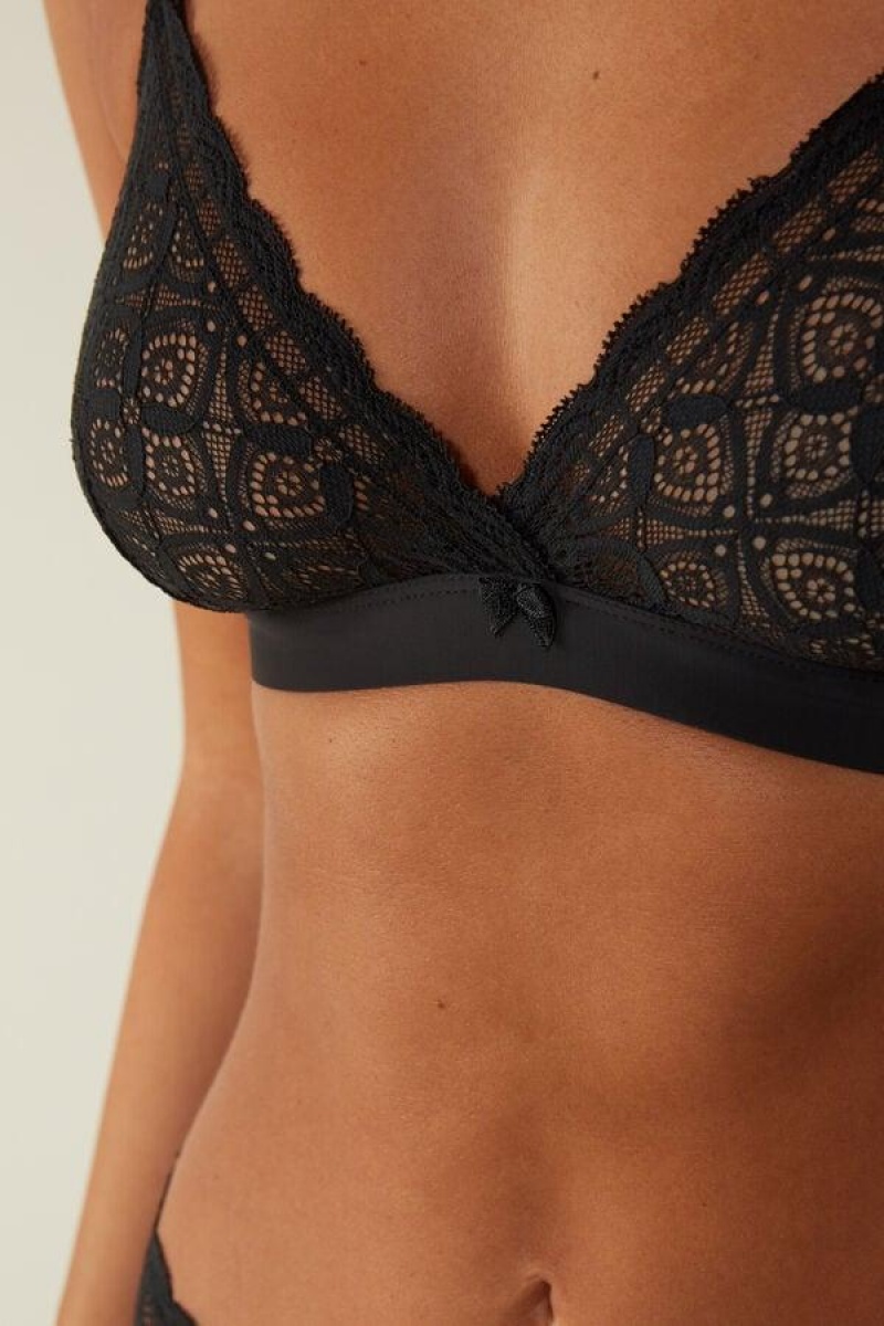 Intimissimi Emma Triangle in Lace Ženske Grudnjaci Crne | HR 1133KIR