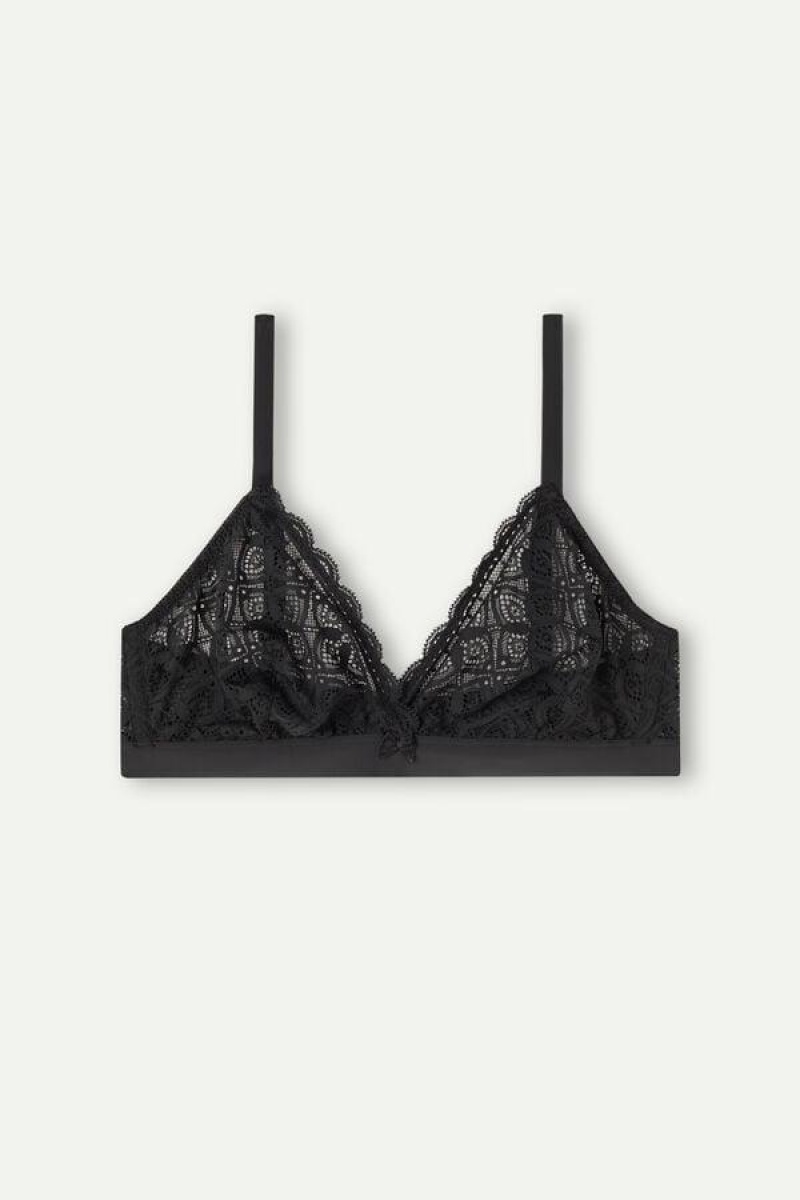 Intimissimi Emma Triangle in Lace Ženske Grudnjaci Crne | HR 1133KIR