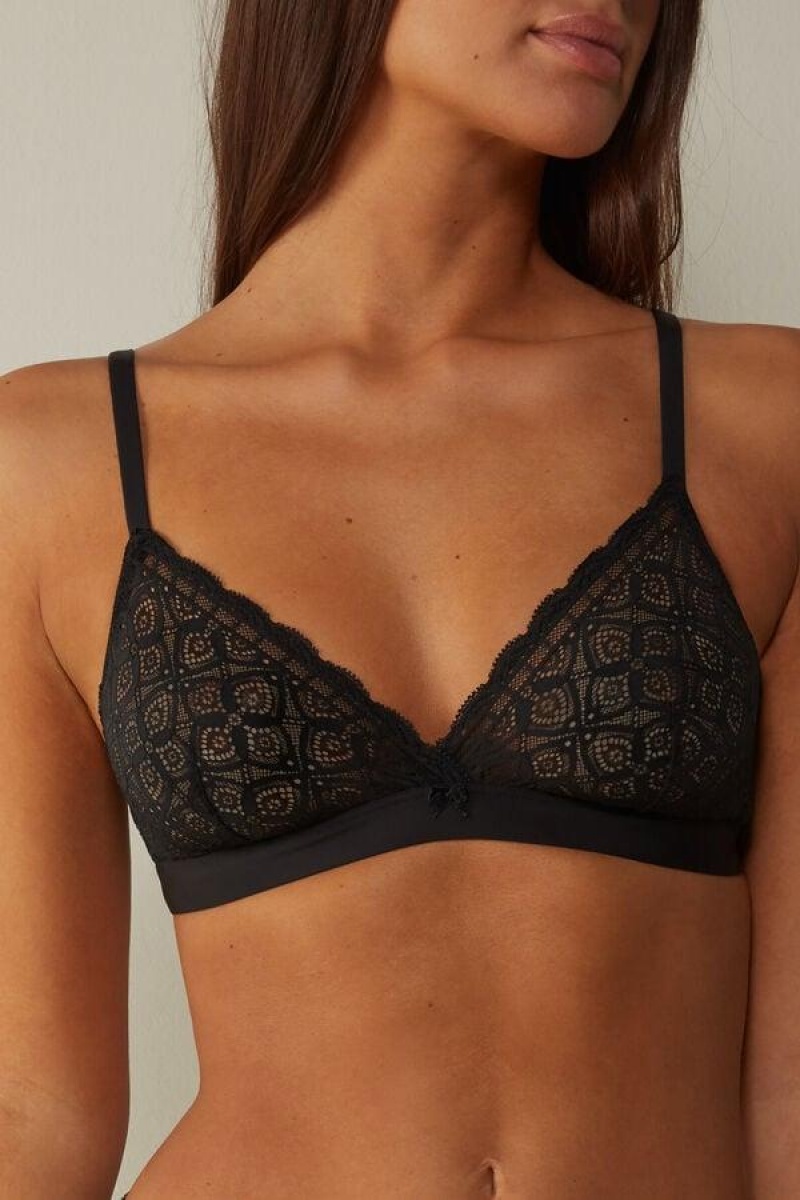 Intimissimi Emma Triangle in Lace Ženske Grudnjaci Crne | HR 1133KIR