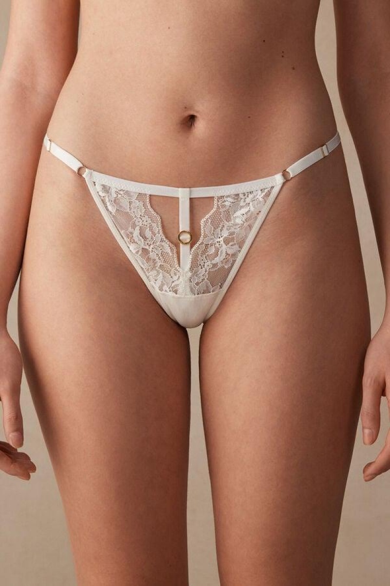 Intimissimi Fearless Femininity String Thong Ženske Gaćice Bijele | HR 2258NBA