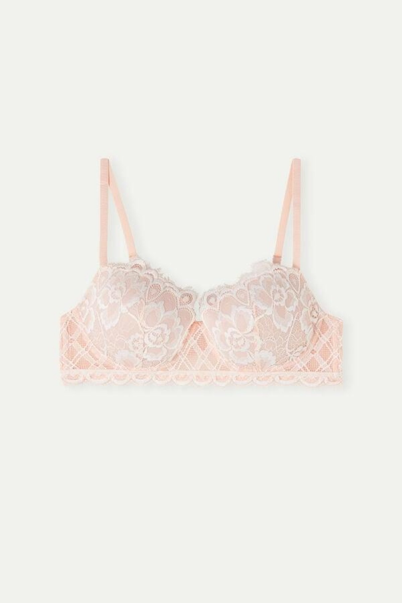 Intimissimi Floral Groove Sofia Balconette Ženske Grudnjaci Svijetlo Roze Bijele | HR 1574JJE