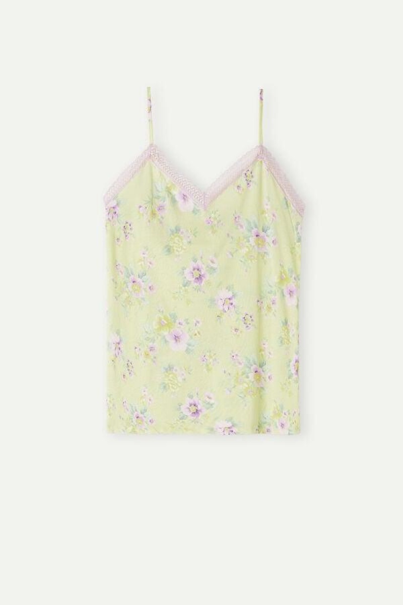 Intimissimi Flower Power Top in Supima® Ultrafresh Cotton Ženske Pidžama Žute | HR 2121KIR