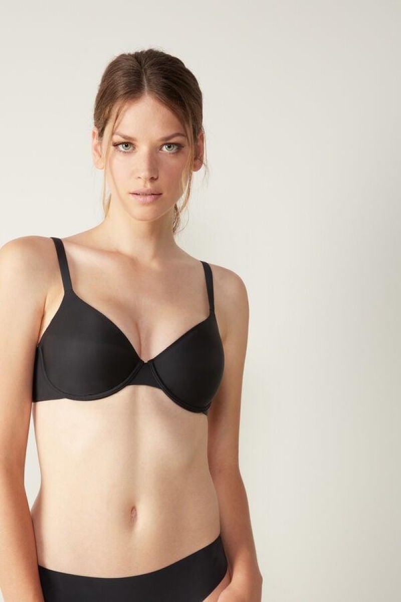 Intimissimi Francesca Ultralight Microfiber Balconette Ženske Grudnjaci Crne | HR 1620APV