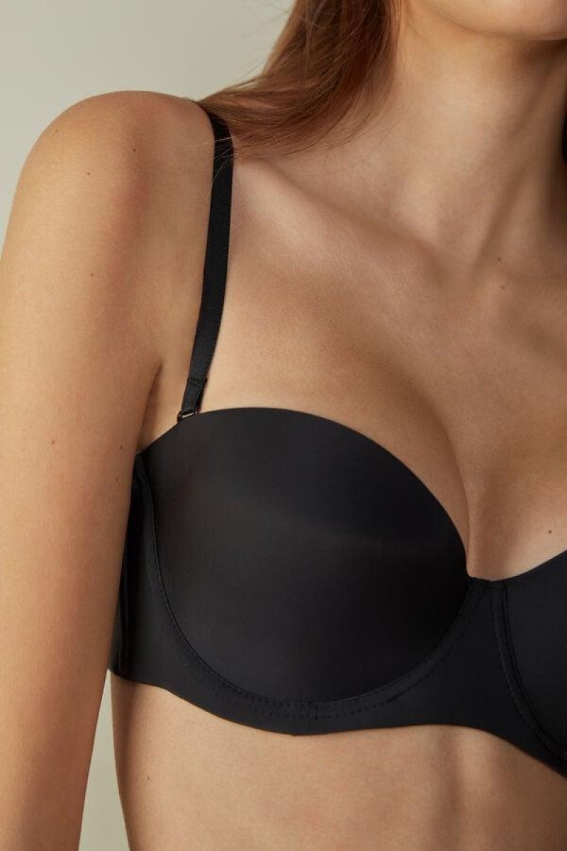 Intimissimi Giada Microfiber Bandeau Ženske Grudnjaci Crne | HR 1120TVJ