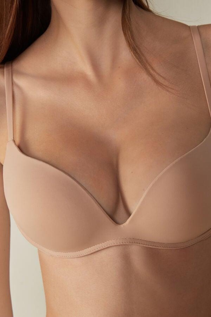 Intimissimi Gioia B Cup Microfiber Super Push-Up Ženske Grudnjaci Bež | HR 1355YUK