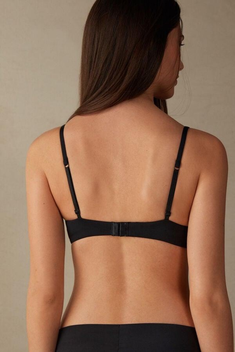 Intimissimi Gioia B Cup Microfiber Super Push-Up Ženske Grudnjaci Crne | HR 1356UTL