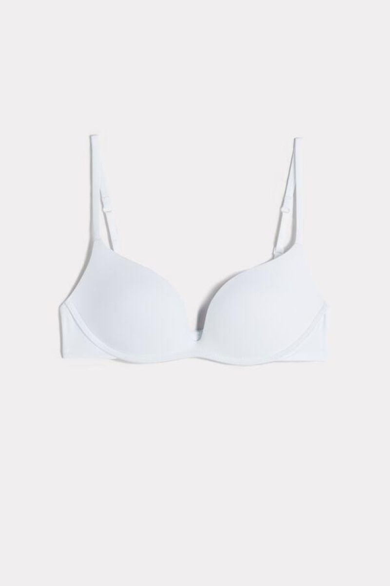 Intimissimi Gioia C-D Cup Microfiber Super Push-Up Ženske Grudnjaci Bijele | HR 1353RWH