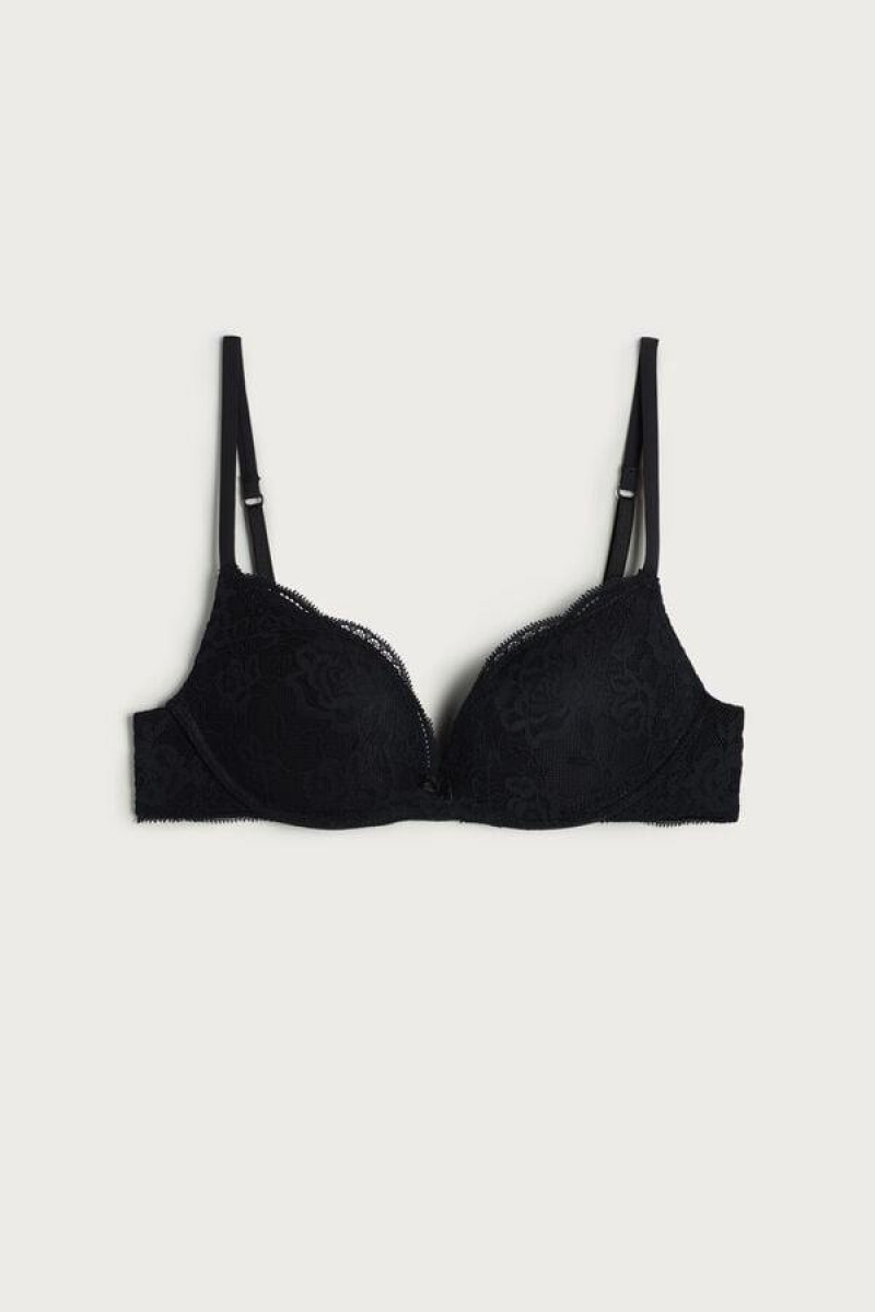 Intimissimi Gioia Lace Super Push-Up Ženske Grudnjaci Crne | HR 1336DNN