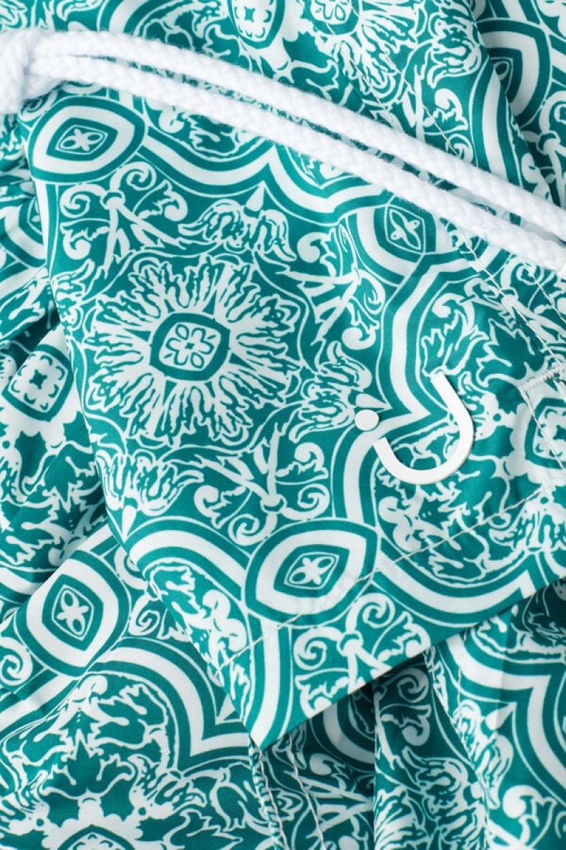 Intimissimi Green Majolica Print Muške Kupaće Gaće Bijele Zelene | HR 2754MAD