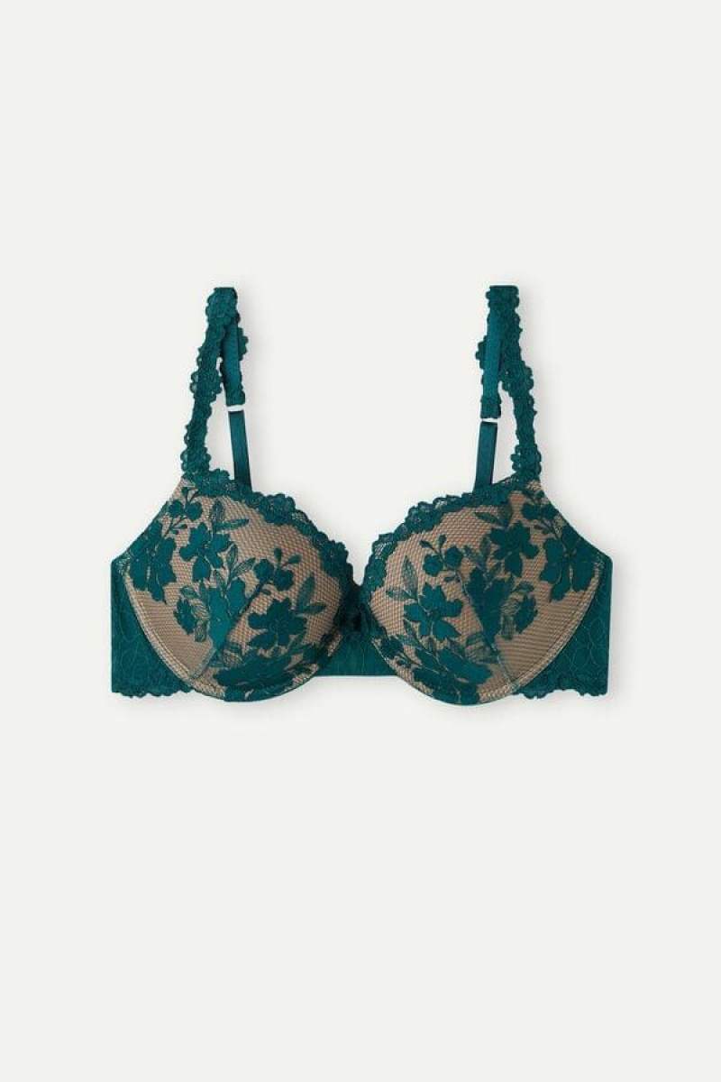 Intimissimi In Full Bloom Elettra Super Push-up Ženske Grudnjaci Zelene | HR 1297MAS