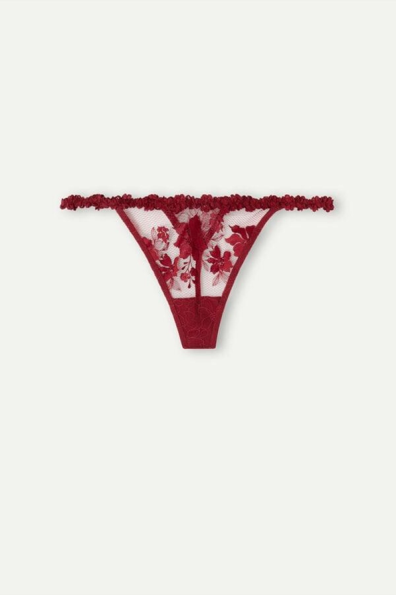 Intimissimi In Full Bloom String Thong Ženske Gaćice Crvene | HR 2270APV