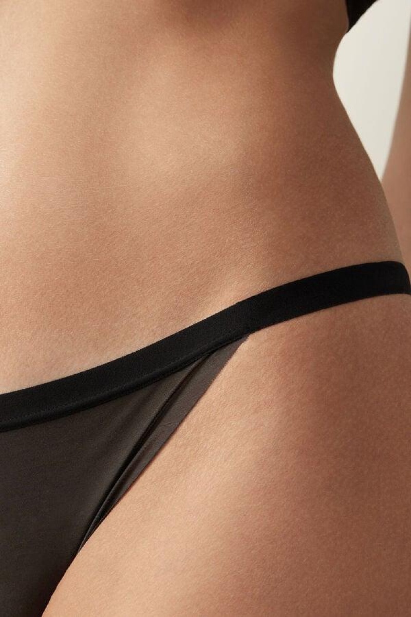 Intimissimi Invisible Touch String Ženske Gaćice Crne | HR 2444SOG