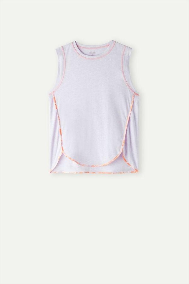 Intimissimi Iris and Apricot Ultrafresh Supima® Cotton Tank Top Ženske Pidžama Ljubičaste | HR 2082TVJ