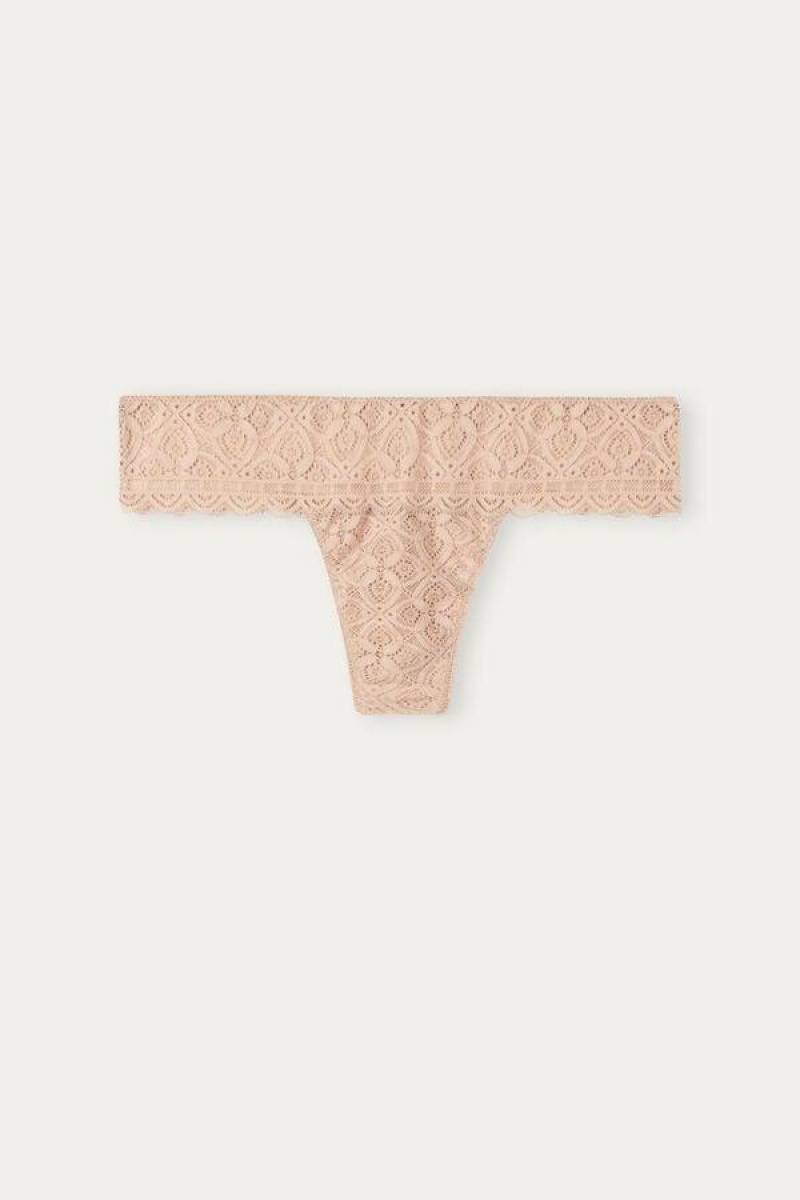 Intimissimi Lace Brazilian Ženske Gaćice Bež | HR 2528YUX