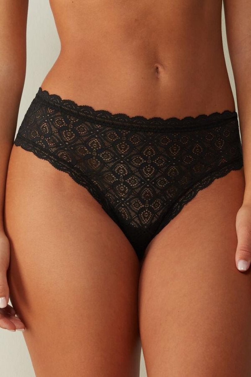 Intimissimi Lace Hipster Brazilian Ženske Gaćice Crne | HR 2313DNF