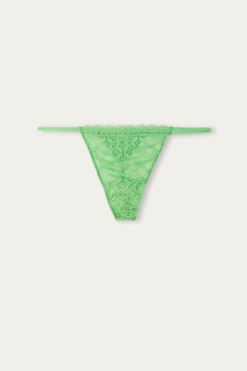 Intimissimi Lace String Thong Ženske Gaćice Menta | HR 2252LHT