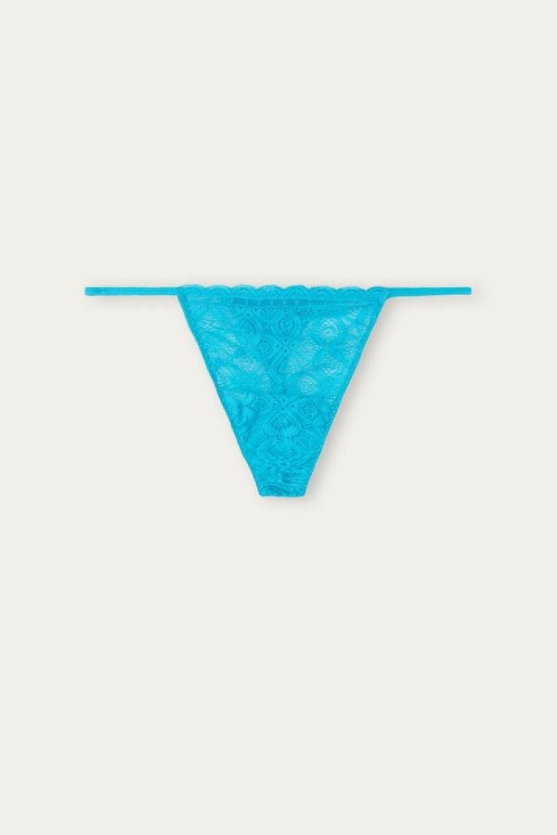 Intimissimi Lace String Thong Ženske Gaćice Tirkizne | HR 2255CEI