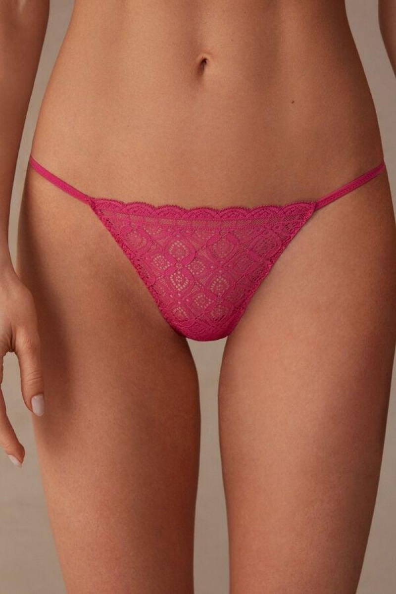 Intimissimi Lace String Thong Ženske Gaćice Roze | HR 2257BCP