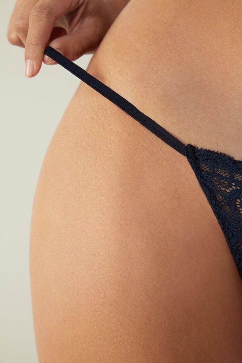 Intimissimi Lace String Thong Ženske Gaćice Plave | HR 2287WYF