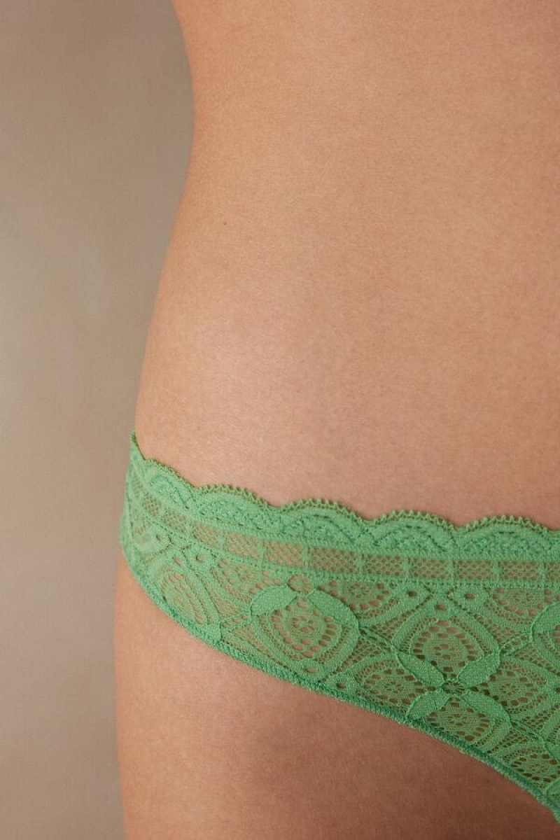 Intimissimi Lace and Microfiber Brazilian Ženske Gaćice Menta | HR 2488ZGU