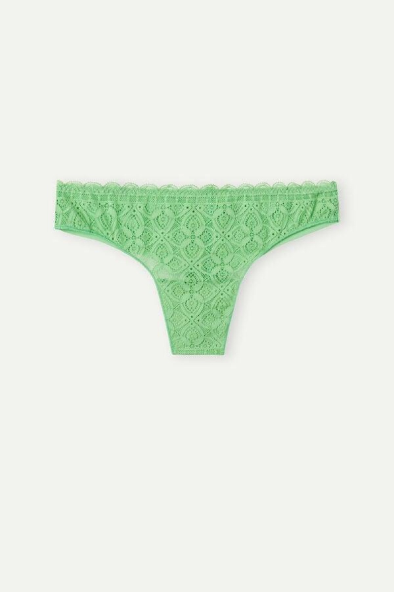 Intimissimi Lace and Microfiber Brazilian Ženske Gaćice Menta | HR 2488ZGU