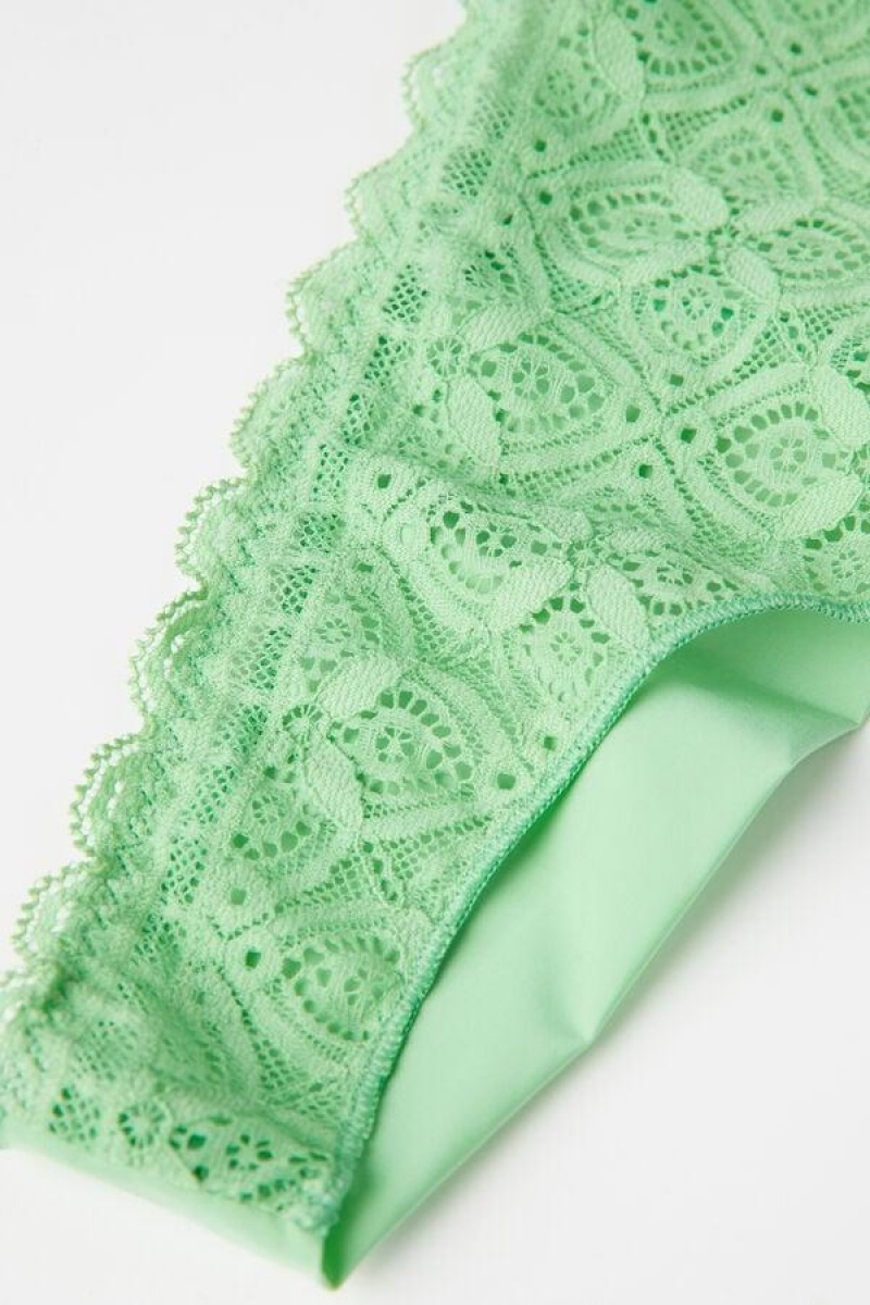 Intimissimi Lace and Microfiber Brazilian Ženske Gaćice Menta | HR 2488ZGU