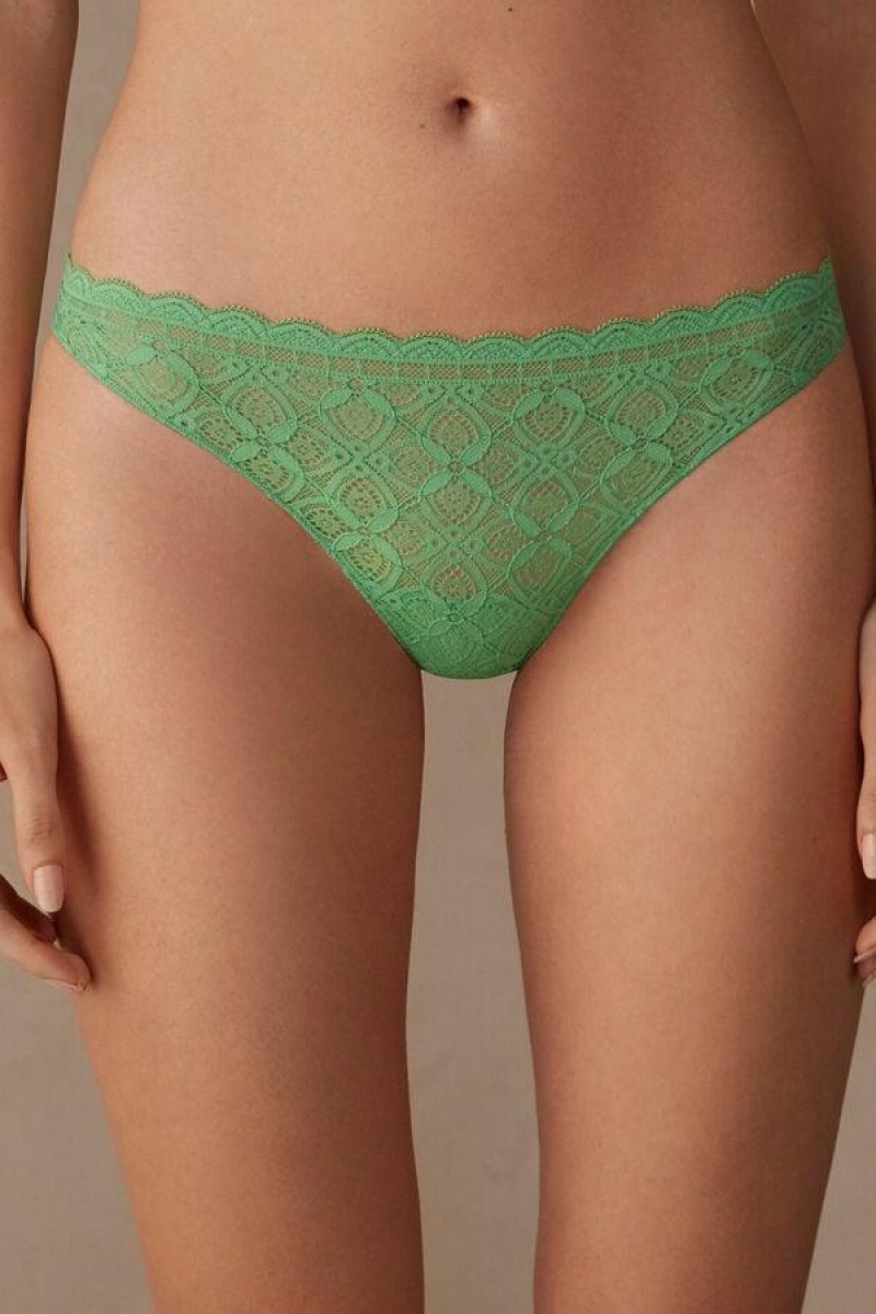 Intimissimi Lace and Microfiber Brazilian Ženske Gaćice Menta | HR 2488ZGU