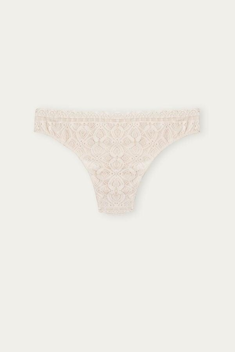 Intimissimi Lace and Microfiber Brazilian Ženske Gaćice Roze | HR 2522SOG