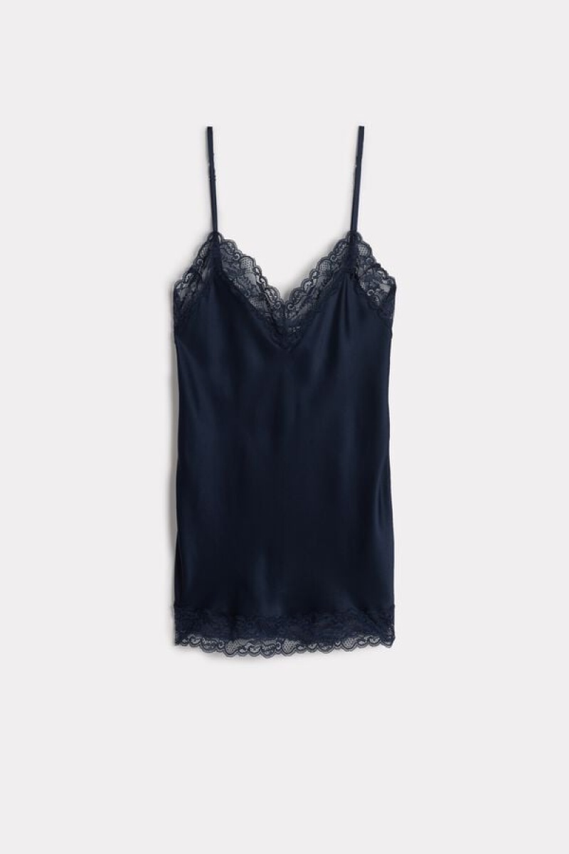 Intimissimi Lace and Silk Ženske Majica bez Rukava Plave | HR 1688QZD