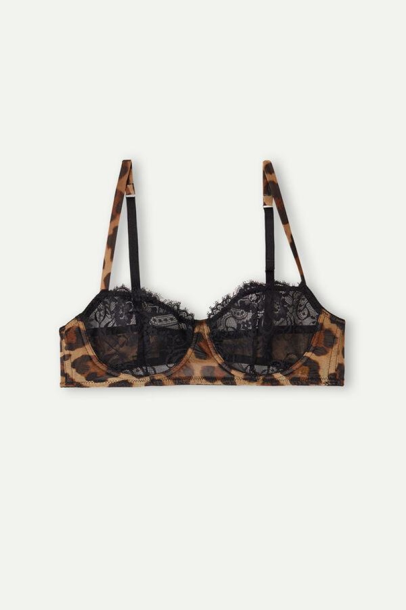 Intimissimi Lady Animalier Balconette Ženske Grudnjaci Crne | HR 1537YUK