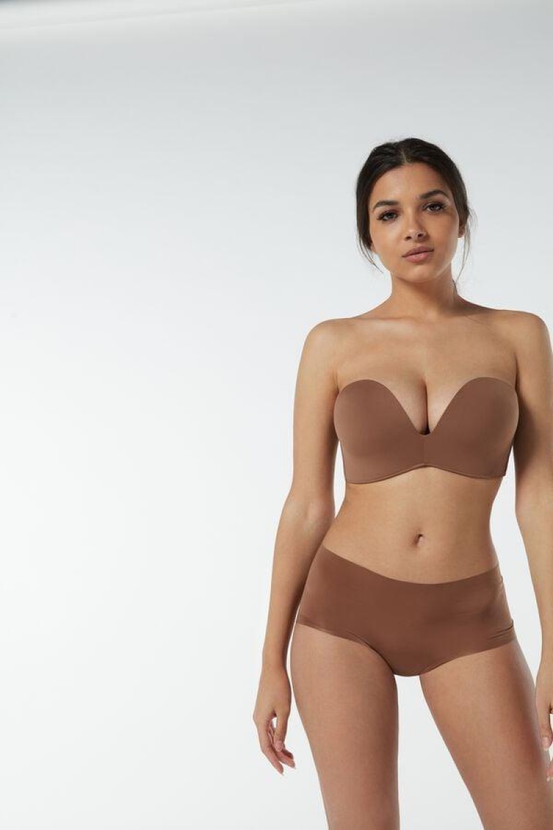 Intimissimi Laura Microfiber Bandeau Ženske Grudnjaci Tamno Bež | HR 1218NBA