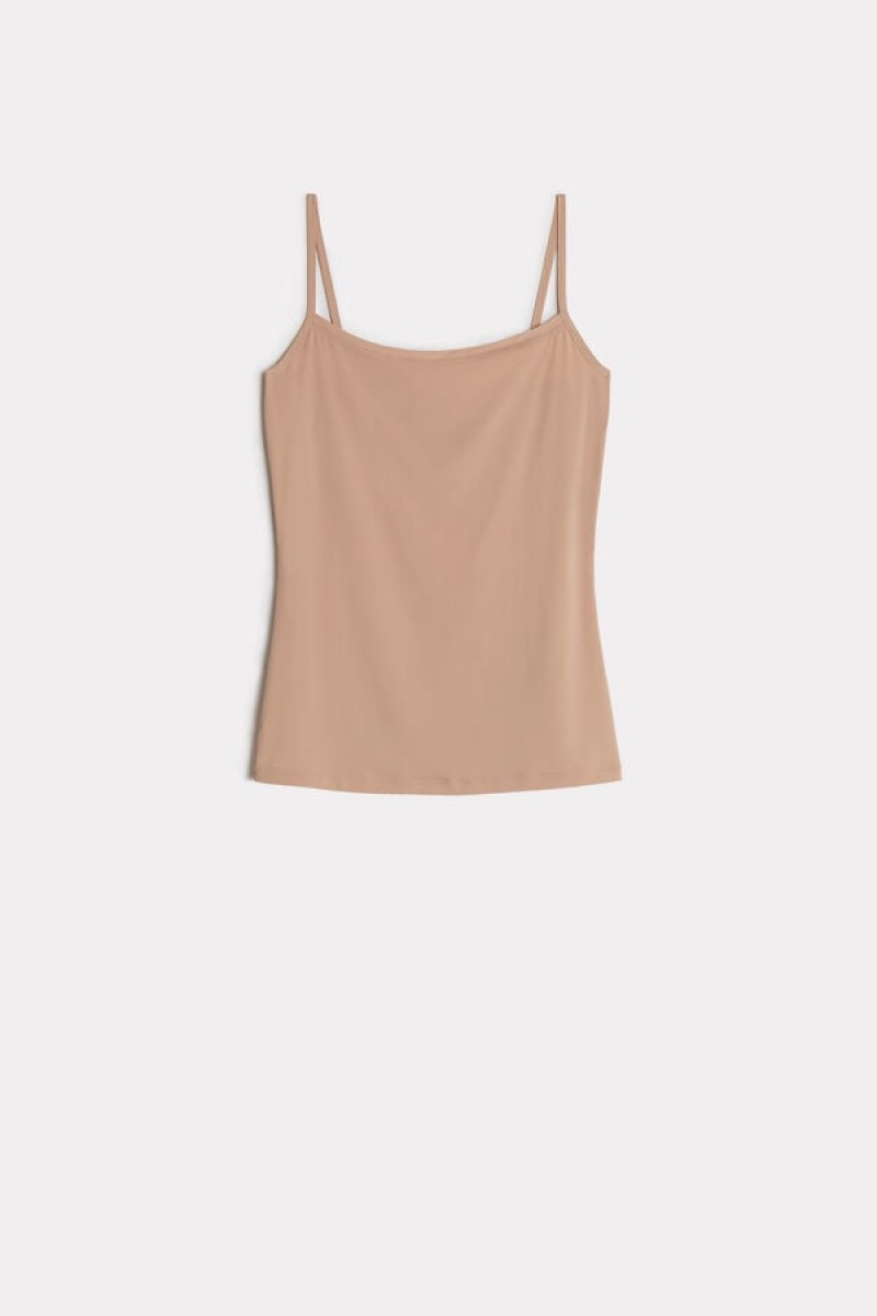 Intimissimi Light Microfiber Cami Ženske Majica bez Rukava Bež | HR 1668UTL