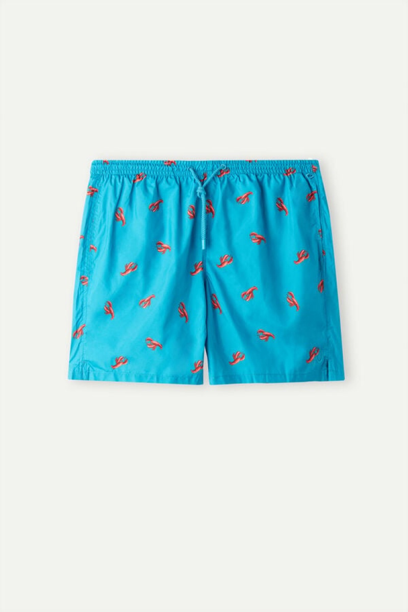 Intimissimi Lobster Print Muške Kupaće Gaće ;} Plave | HR 2756BCG