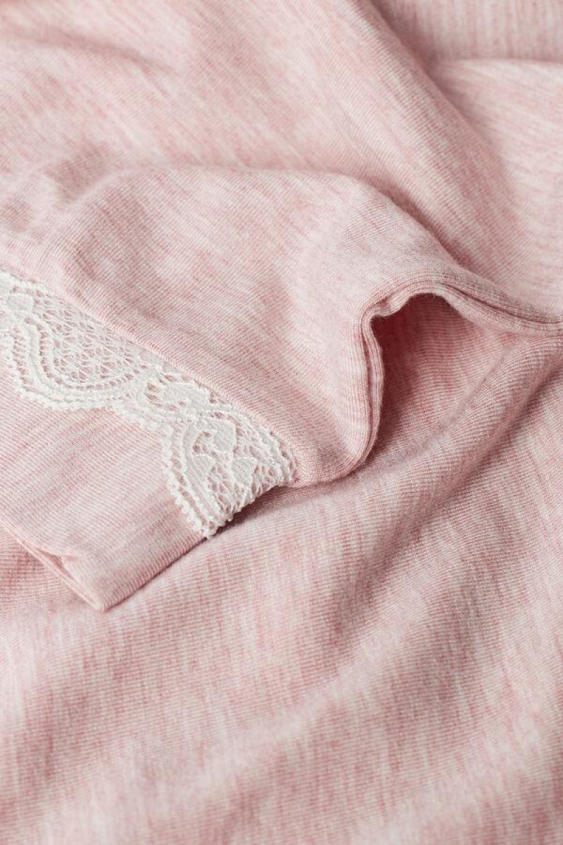 Intimissimi Long Modal Lace Detail Trousers Ženske Pidžama Svijetlo Roze | HR 2009PQC