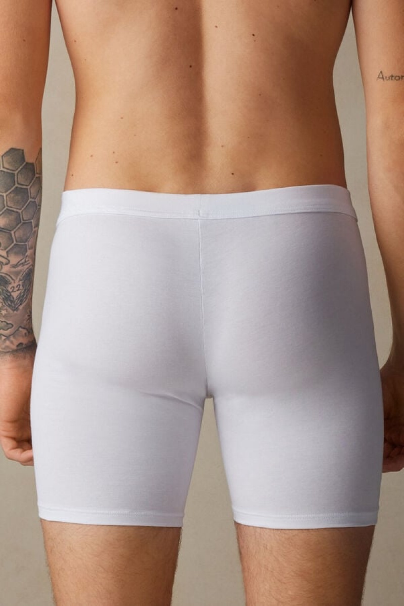 Intimissimi Long in Stretch Supima® Cotton Muške Boxer Bijele | HR 2627SOH