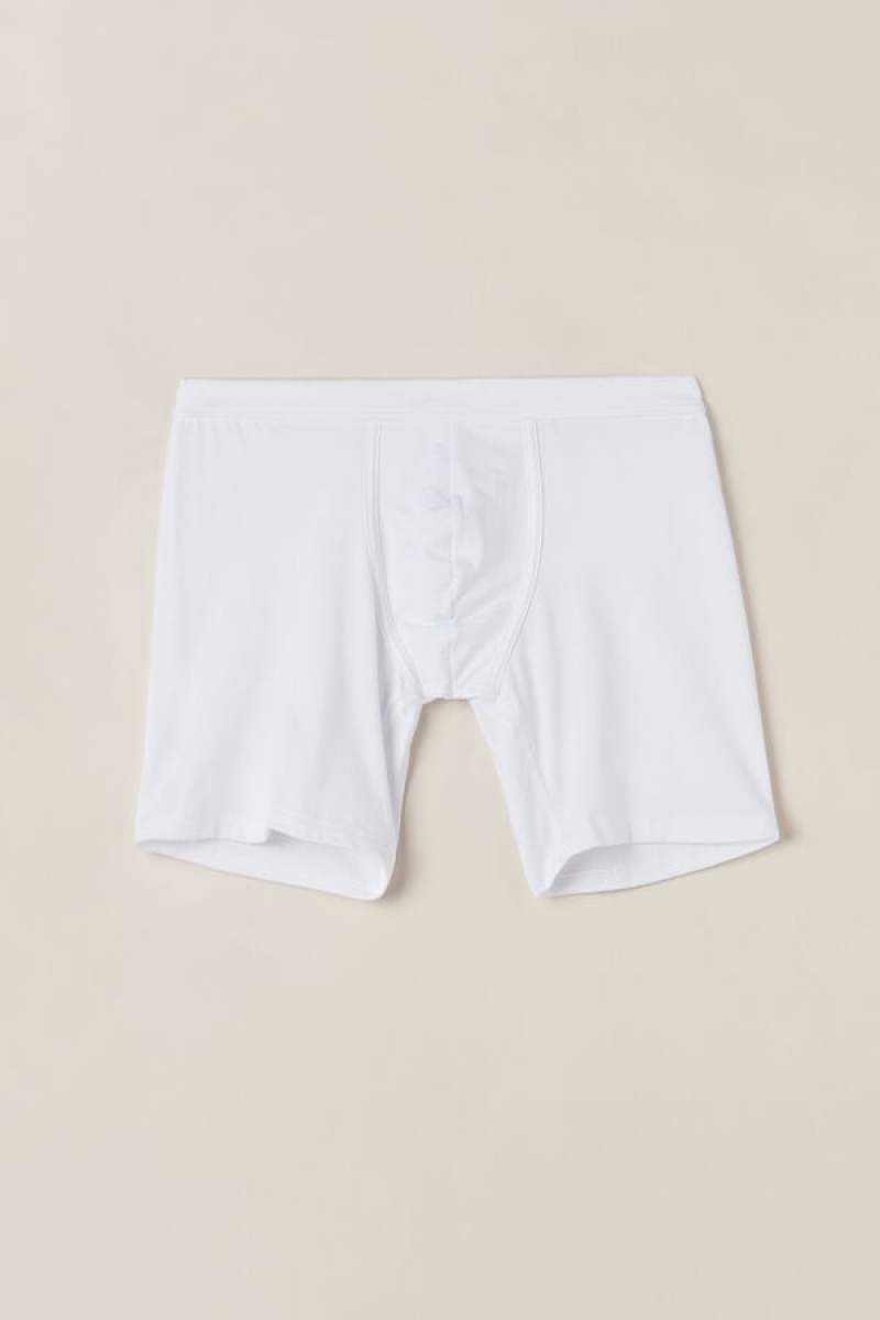 Intimissimi Long in Stretch Supima® Cotton Muške Boxer Bijele | HR 2627SOH