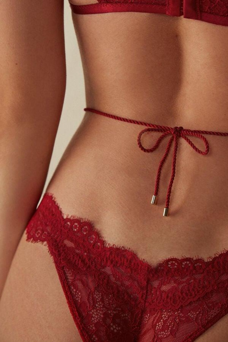 Intimissimi Loosen Heartstrings ‘80s Stil Brazilian Ženske Gaćice Crvene | HR 2509NBW