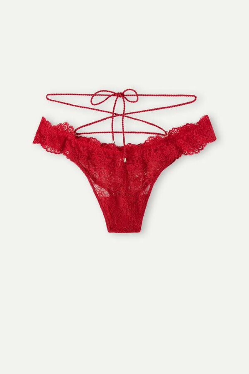 Intimissimi Loosen Heartstrings ‘80s Stil Brazilian Ženske Gaćice Crvene | HR 2509NBW