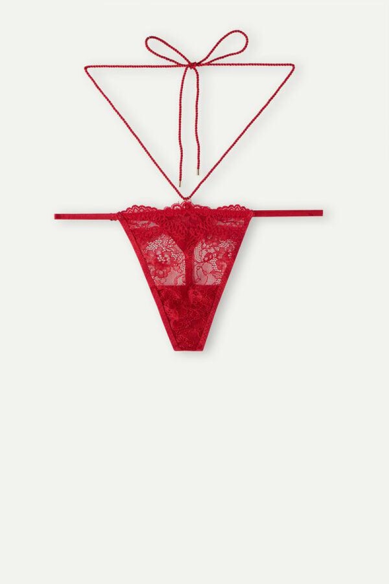 Intimissimi Loosen Heartstrings String Thong Ženske Gaćice Crvene | HR 2273FMM