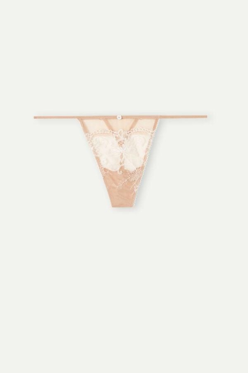 Intimissimi Lovely Day String Thong Ženske Gaćice Bež | HR 2272DNN