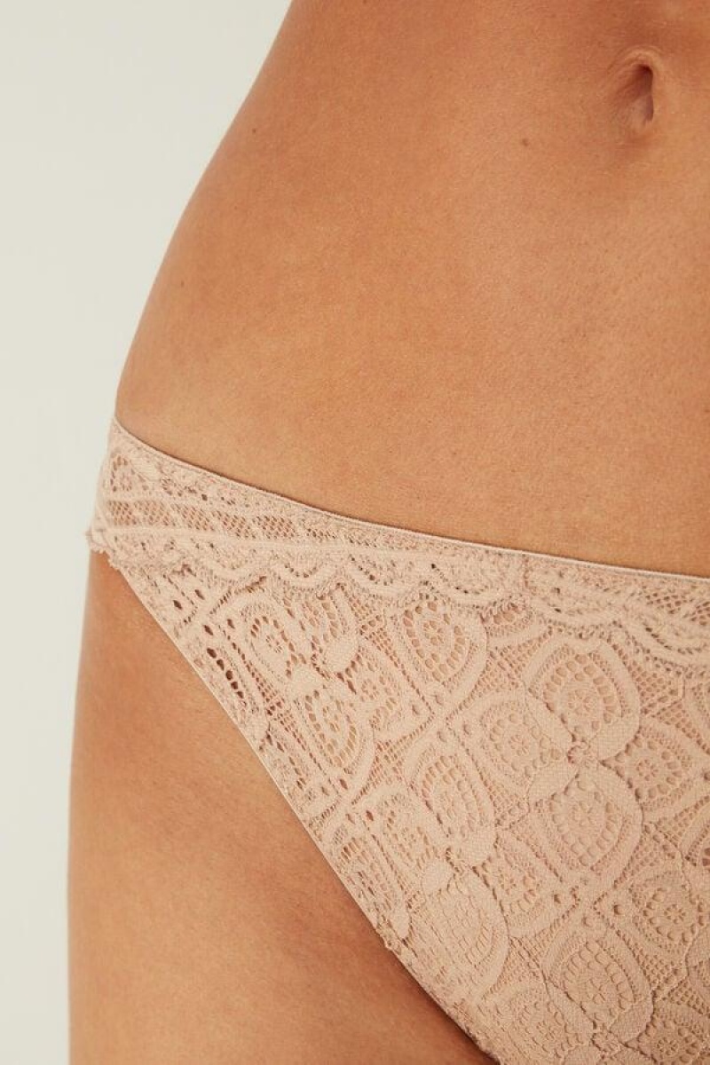 Intimissimi Low Rise Lace Ženske Gaćice Bež | HR 2407VDR