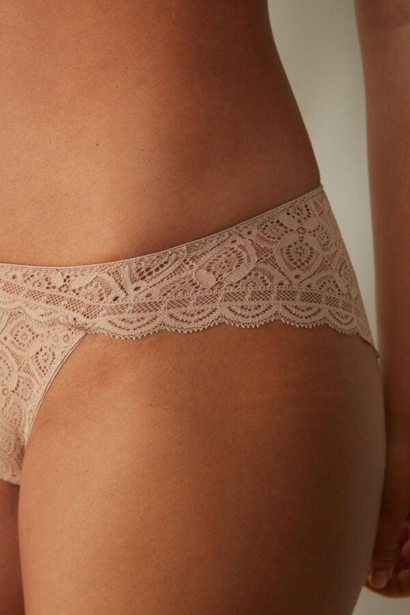 Intimissimi Low Rise Lace Ženske Gaćice Bež | HR 2407VDR