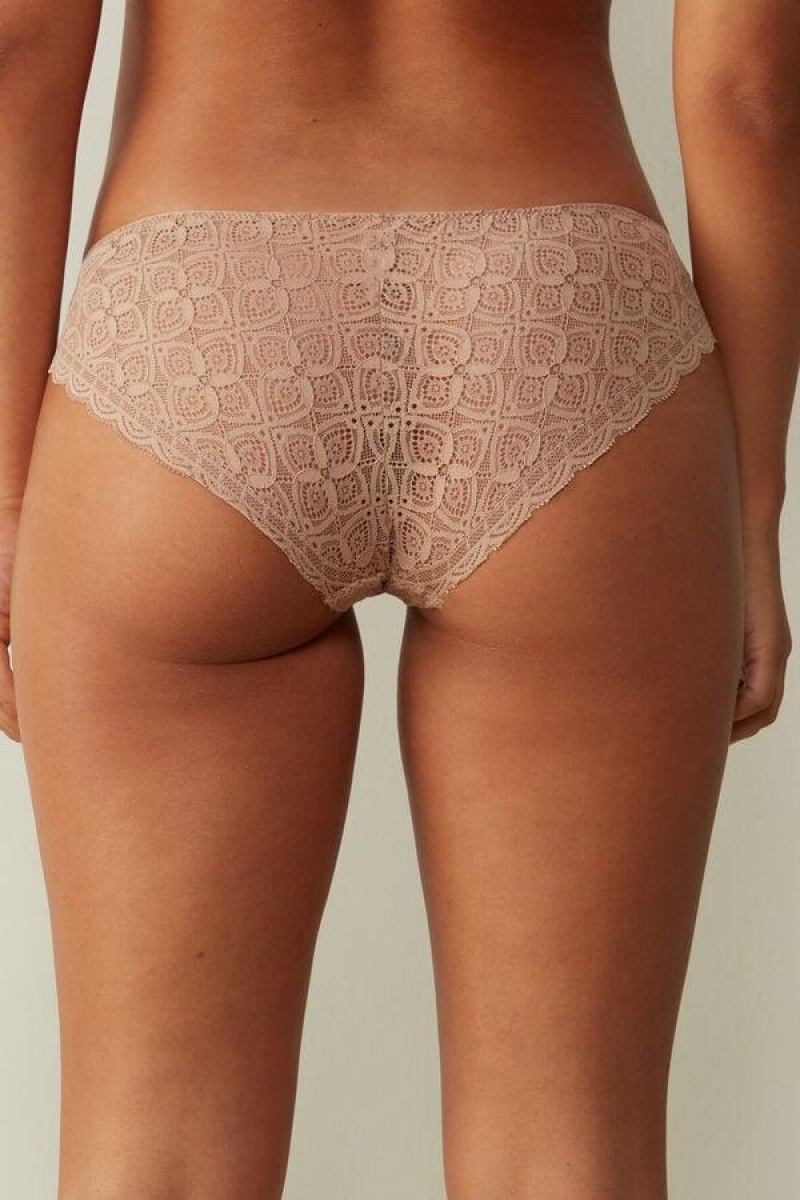 Intimissimi Low Rise Lace Ženske Gaćice Bež | HR 2407VDR