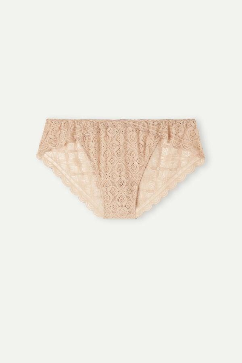 Intimissimi Low Rise Lace Ženske Gaćice Bež | HR 2407VDR