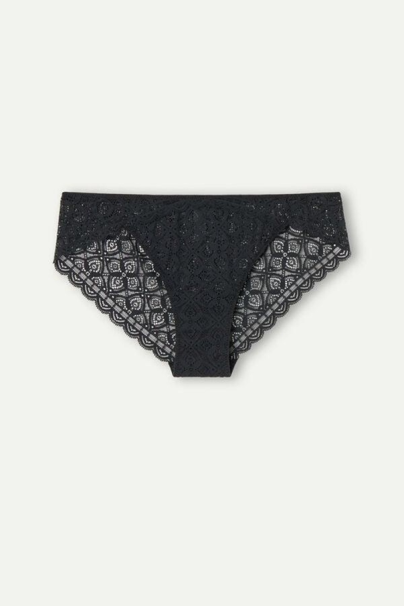 Intimissimi Low Rise Lace Ženske Gaćice Crne | HR 2408CET