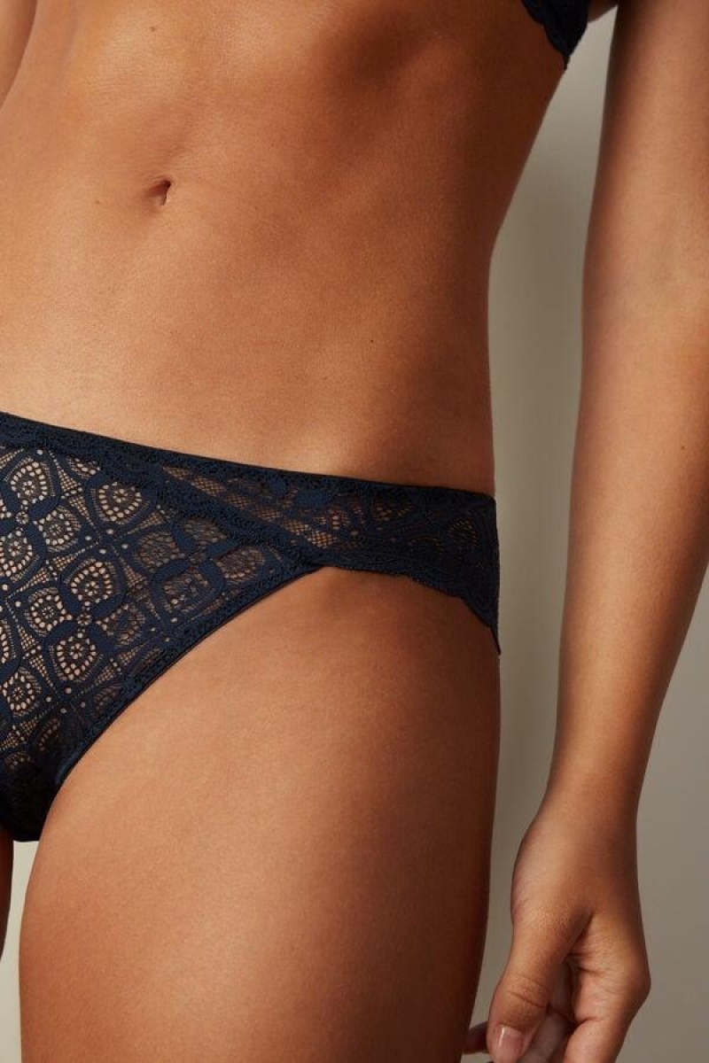 Intimissimi Low Rise Lace Ženske Gaćice Plave | HR 2430MAQ