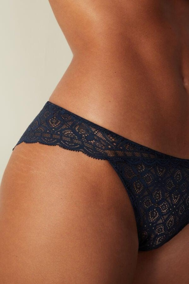 Intimissimi Low Rise Lace Ženske Gaćice Plave | HR 2430MAQ